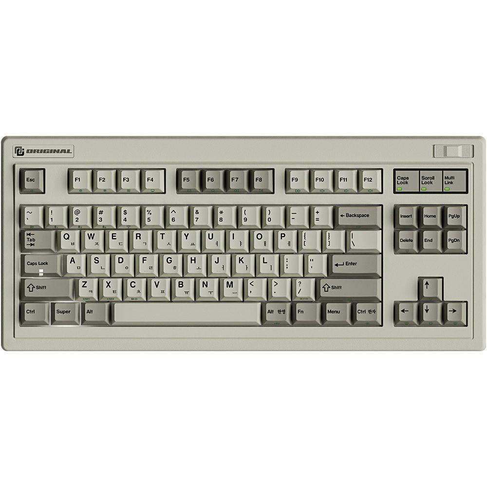 FL-ESPORTS OG87 레트로 유무선 블루투스 기계식 키보드 레트로 그레이, 카일 저소음고래축