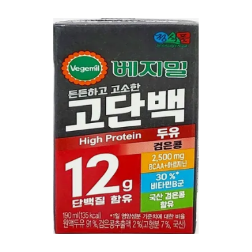 정식품 베지밀 정식품 베지밀 고단백 두유 검은콩 190ml 48개