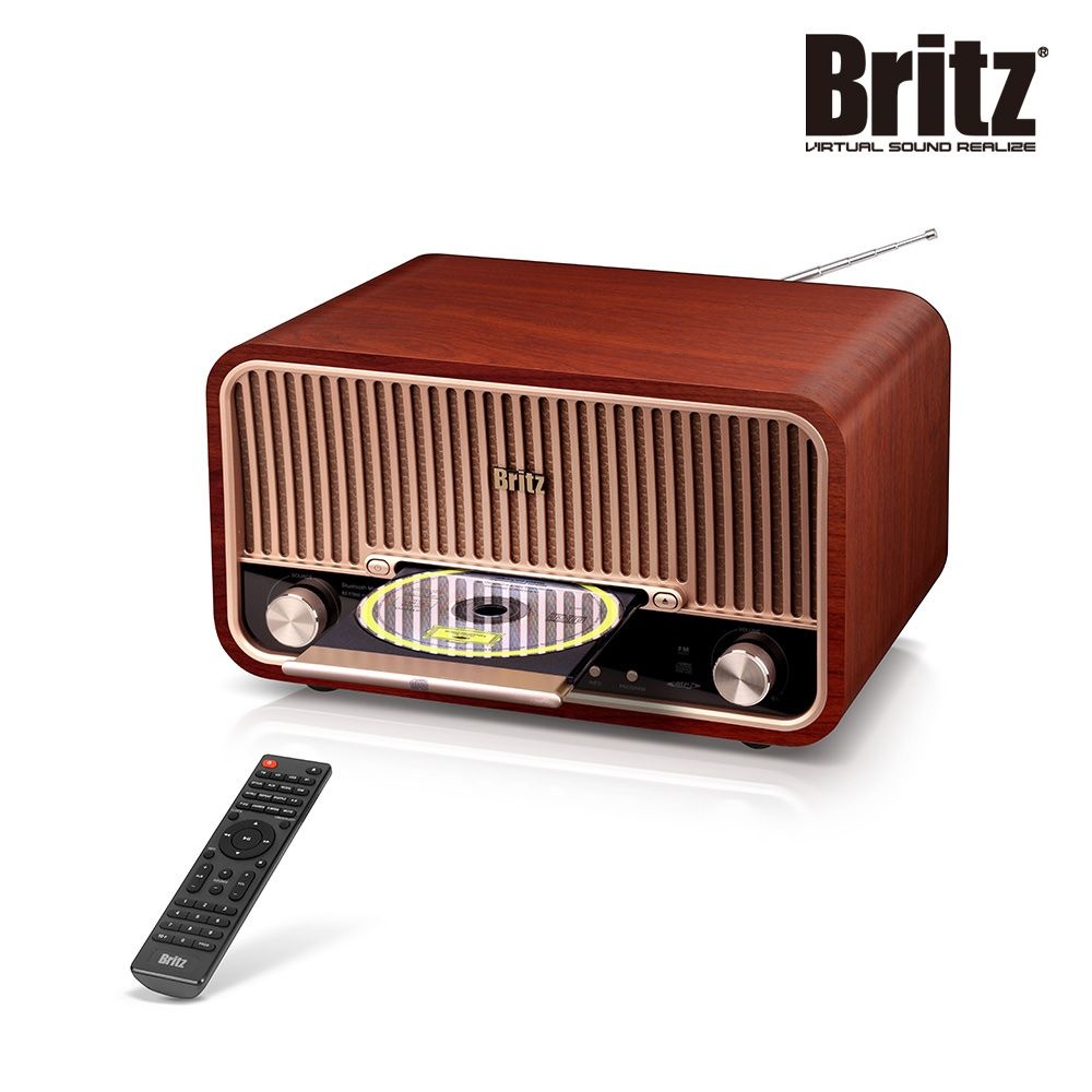 [오늘출발] 브리츠 BZ-T7800 Plus 레트로 블루투스 오디오 스피커 CD플레이어 라디오 USB