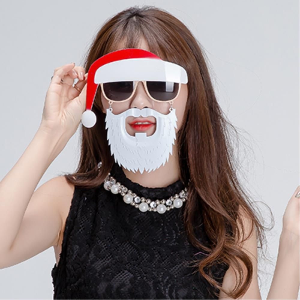 [PARTYSHOW]산타모자 수염달린 재밌는 파티안경 성탄절선물 연말모임 서빙알바
