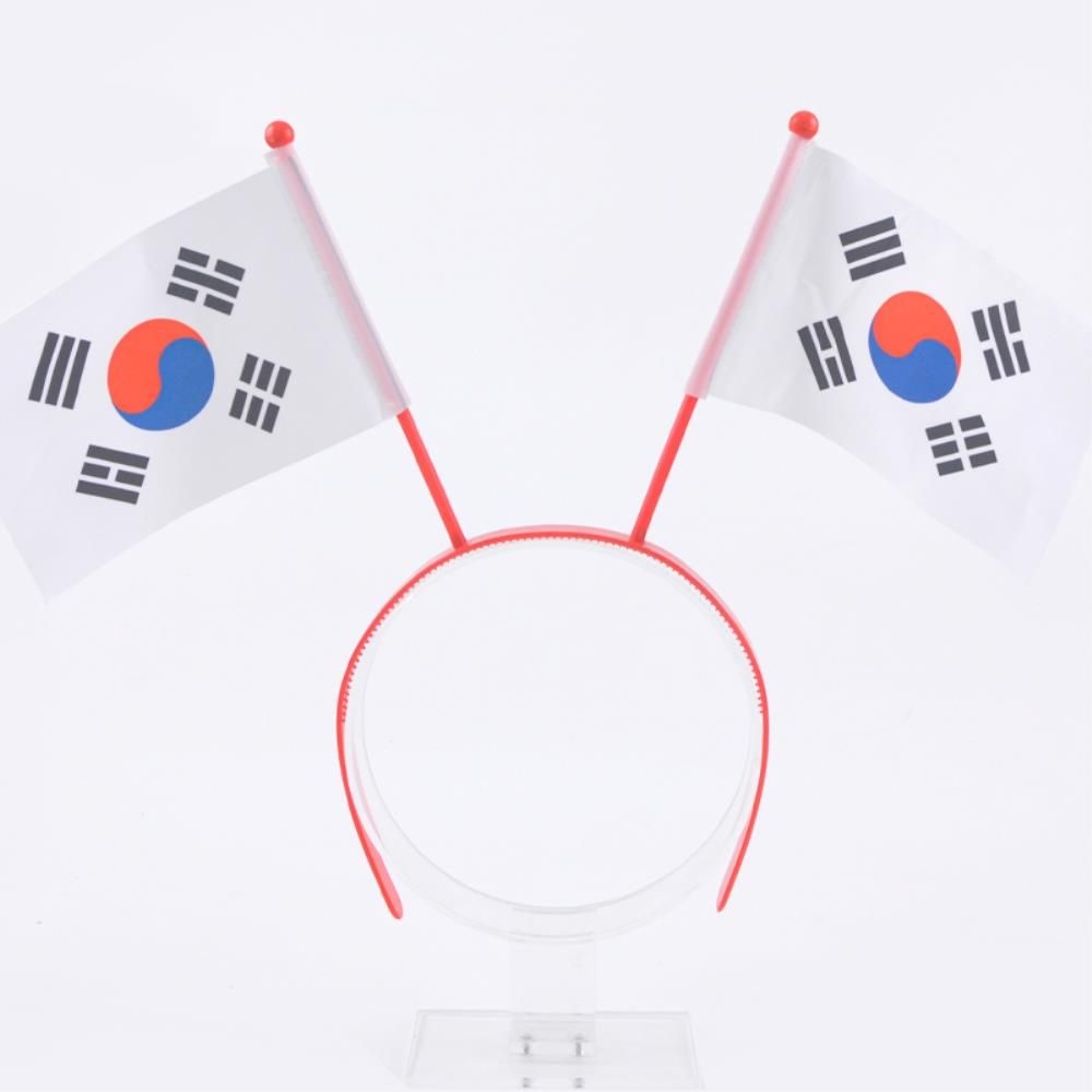 축구 거리응원 태극기 깃발달린 머리띠 할로윈파티 단체