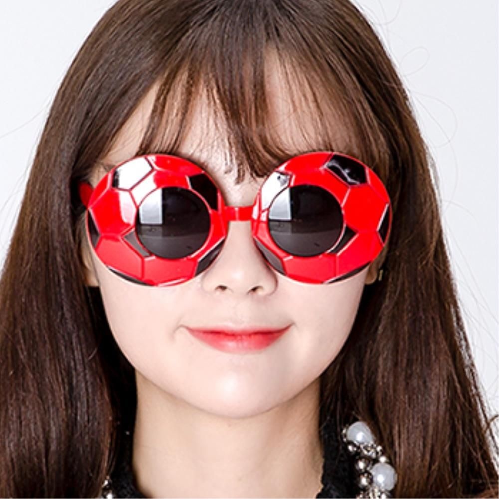 거리응원 빨간색 코믹 축구공 파티안경2P 별난안경 응원단장 귀여운