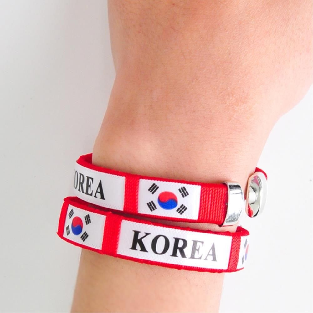 우리나라응원 빨간색 뱅글 응원팔찌6P 개천절 야유회 광복절 거리응원