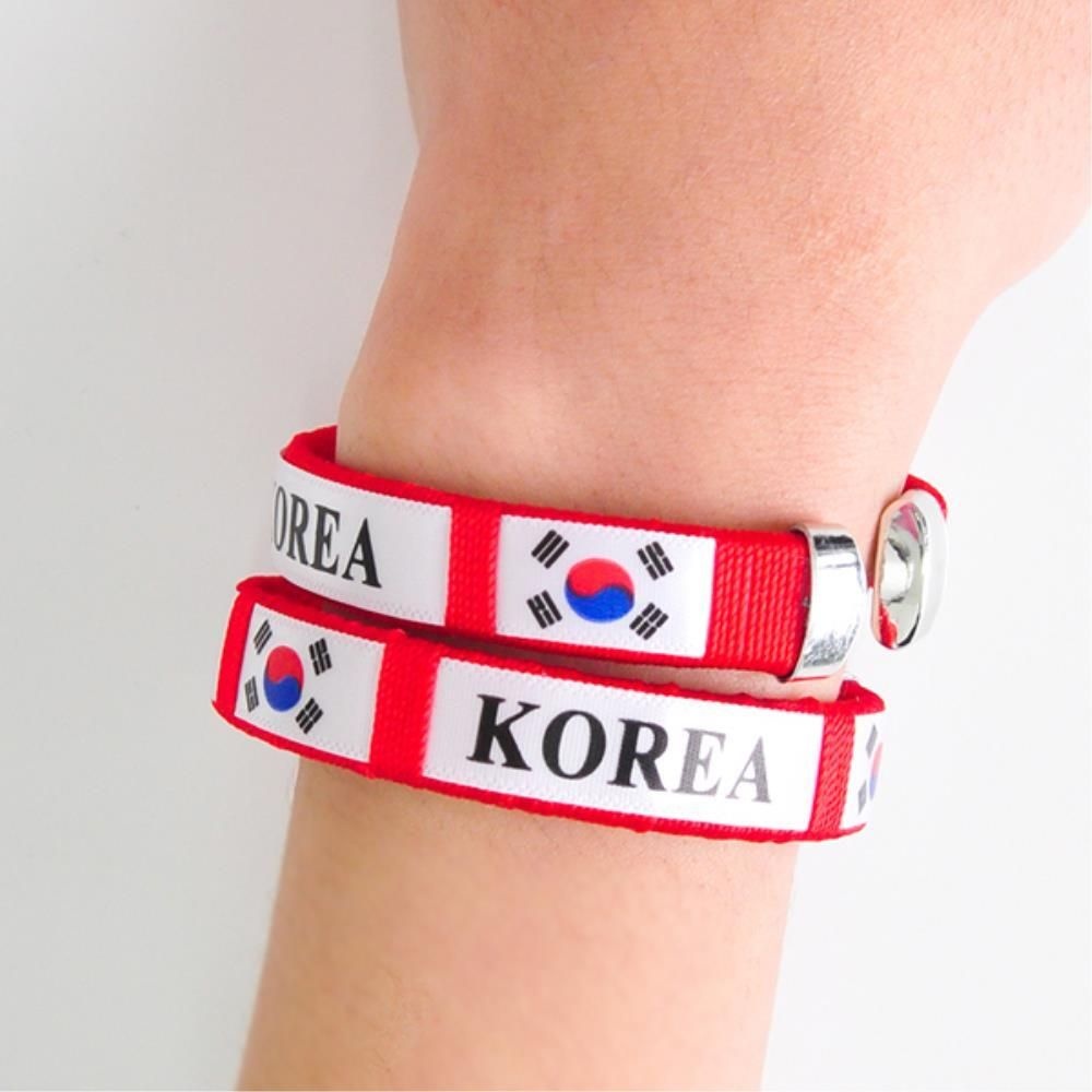 운동회 거리응원 빨간색 KOREA 팔찌12P 치어리딩 신나는 단체행사