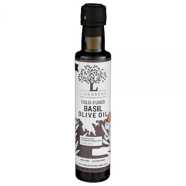 Liokareas [해외] 바질 엑스트라 버진 올리브 오일 - 그리스 콜드 퓨즈 바질 EVOO - 2020 글로벌 어워드 수상 - 단일 공급 - 냉압착 - 첫