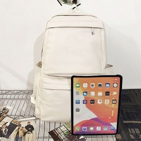 [하프클럽]모노무드 남녀공용 인기 캐주얼 데일리 레더백팩 노트북백팩 책