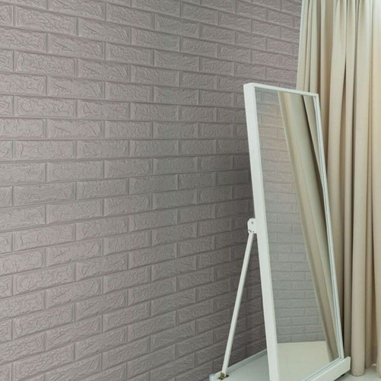 100X20M 폼블럭 연그레이 방수벽지 디자인 보온 방한-포인트벽지.단열벽지.폼블럭.접착식파벽돌.벽지곰팡