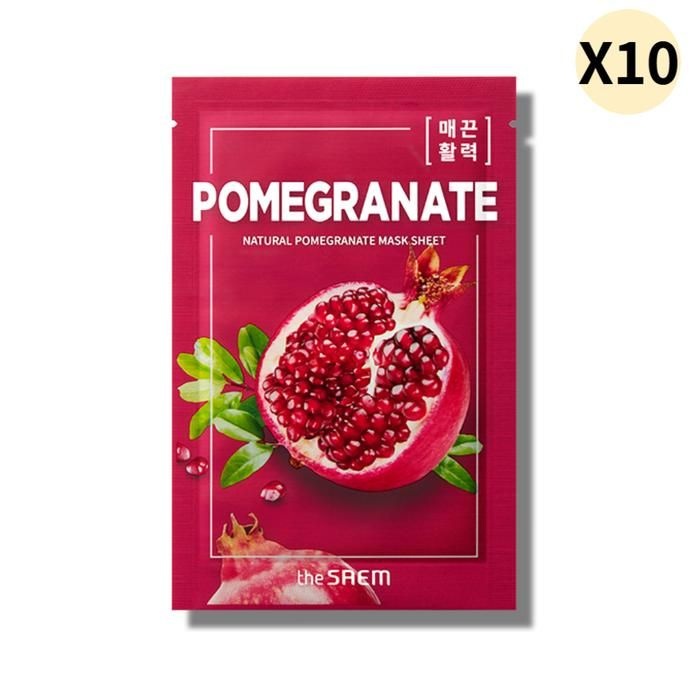 더샘 내추럴 초밀착 투명 촉촉 마스크시트 10매 석류