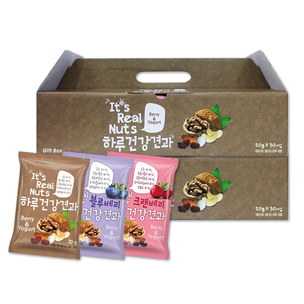 리얼넛츠 하루건강견과 요거트 혼합 2박스(총 60봉)
