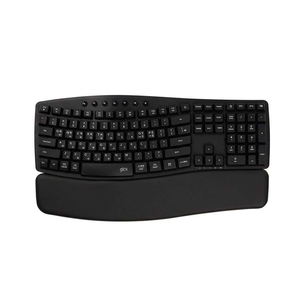 지클릭커 OFFICEPRO 구름 EK200 풀윤활 인체공학 무선 블루투스 키보드 117키 (블랙)