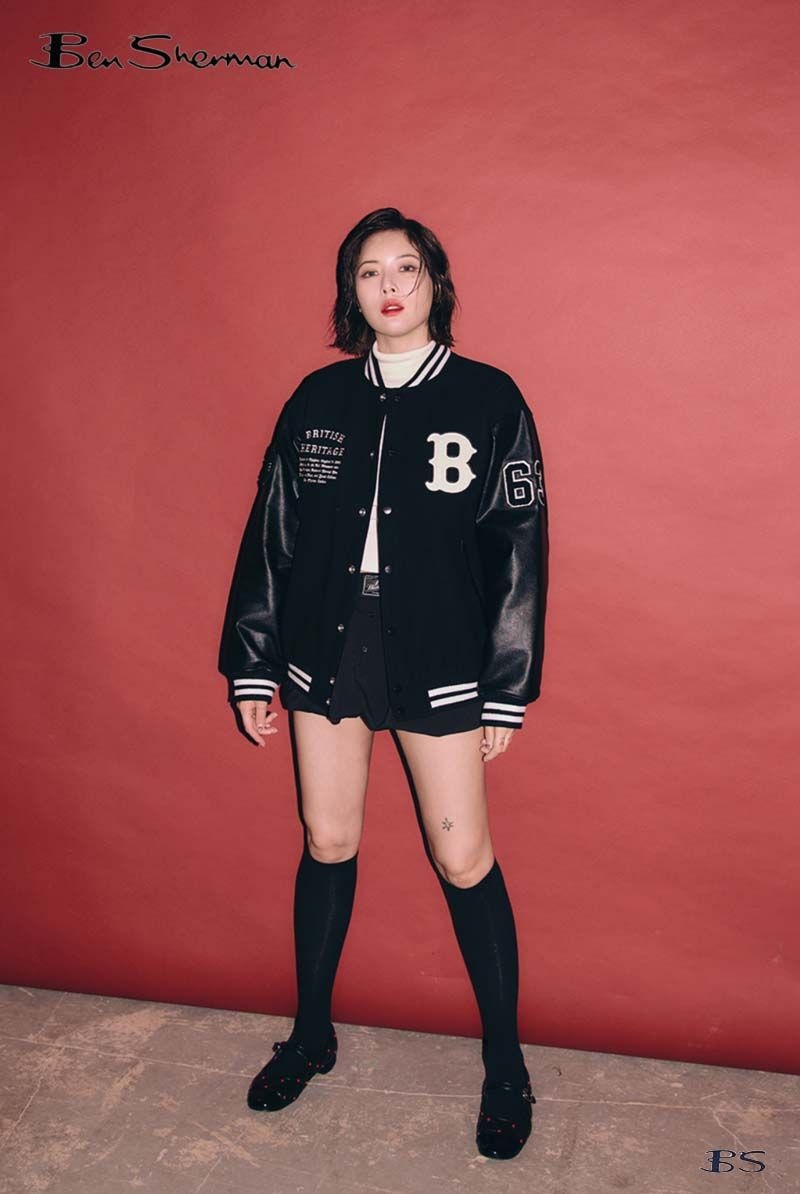 [롯데백화점] 벤셔먼 현아 착장 공용 3컬러 B와펜 울 블렌드 바시티 자켓 BODJP0411U LE1218168518