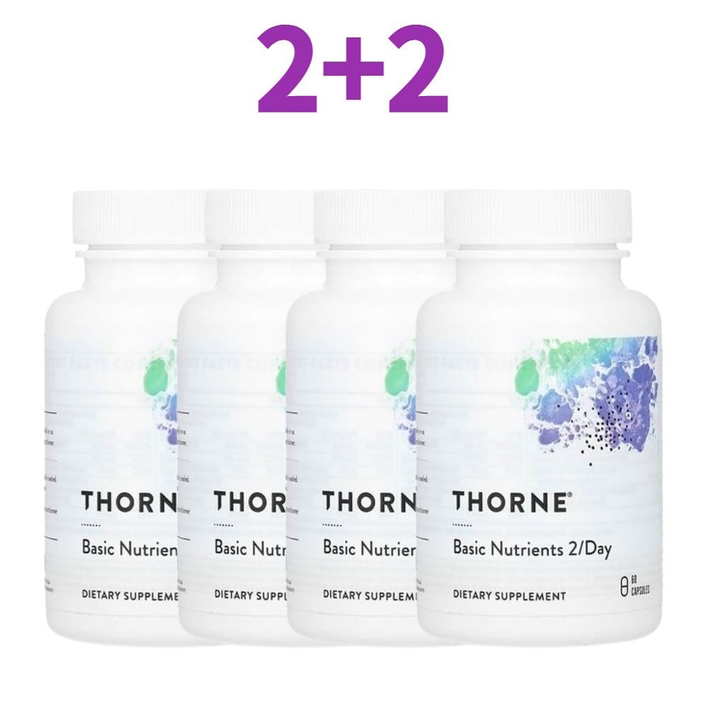 [해외] 쏜리서치 투퍼데이 종합비타민 기초영양소 고약사 60캡슐 x 4통