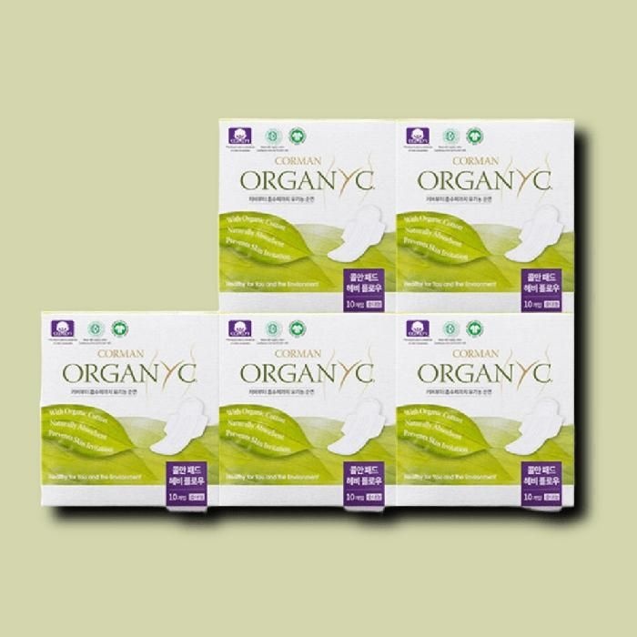 [기타] 콜만 생리대 중대형 10p 5팩 유기농 순면 생리대