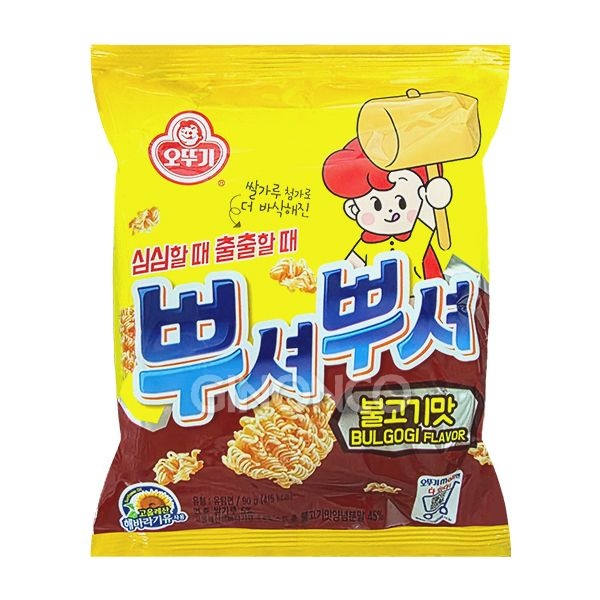 주식회사 오뚜기 오뚜기 뿌셔뿌셔 불고기맛 90g 라면과자 간식 탕비실 스낵