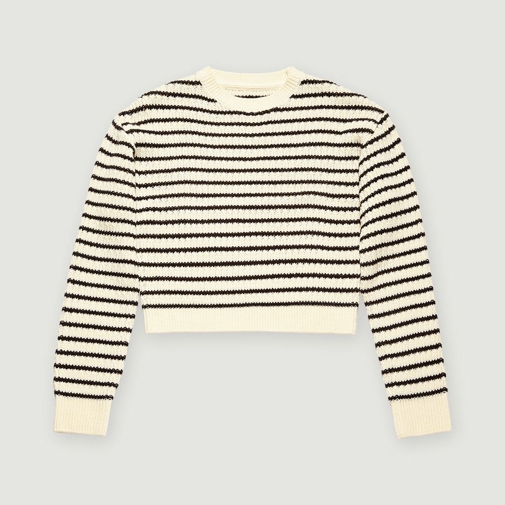 브랜드라이프스타일 행텐 [행텐]여성 스트라이프 텍스처드 크롭 니트-SP1046020614034