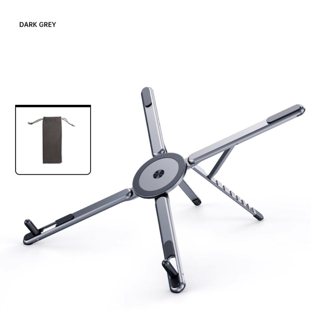 [해외] 그레이알루미늄합금 패널 수납백증정 거치대 스탠드 사무직 개발자선물 패드 노트북 테이블 접이식 휴대용