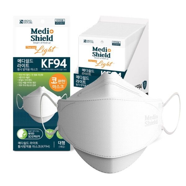 (주)아보브네이처 [메디쉴드] 써멀라이트 황사 방역용 마스크 KF94 대형 100매
