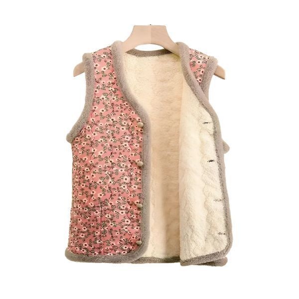 꽃무늬 조끼 할머니 촌캉스 룩 김장 누빔 융털