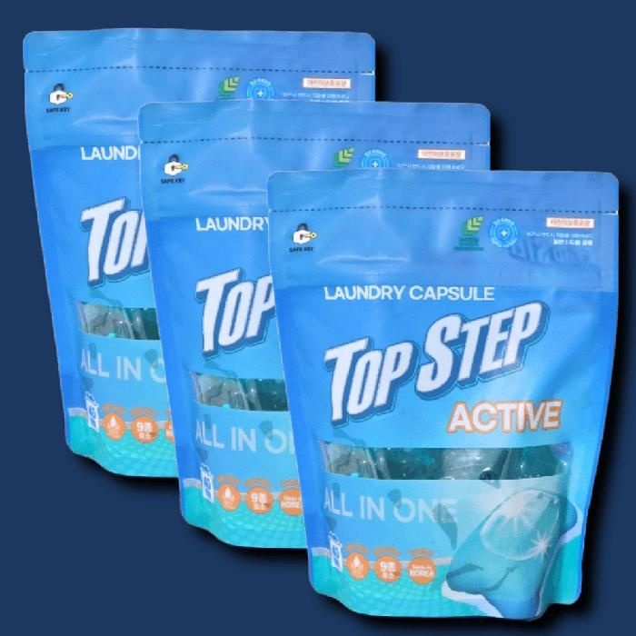 [기타] 탑스텝 캡슐세제 액티브 40개입 3개 올인원 일반드럼겸용