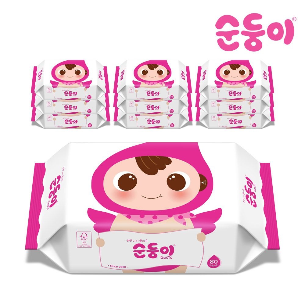 BR-01 /베이직 물티슈 80매 리필형 10팩