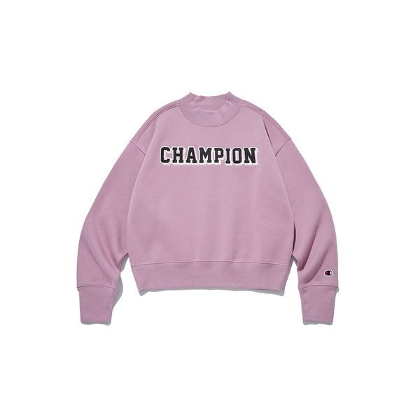 챔피온 [하프클럽]Champion 여성 Heavy Cotton Poly 기모 스웨트셔츠 라이트바이올렛 CKTS2F376V1