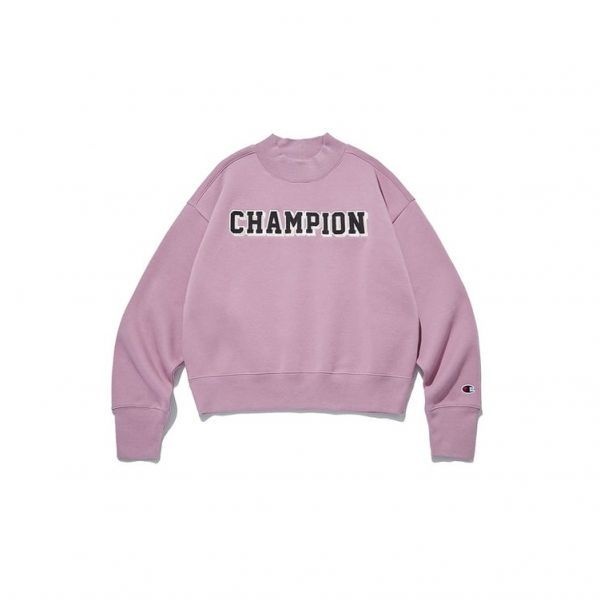 [챔피온 EU] Champion 여성 Heavy Cotton Poly 기모 스웨트셔츠 라이트바이올렛 CKTS2F376V1