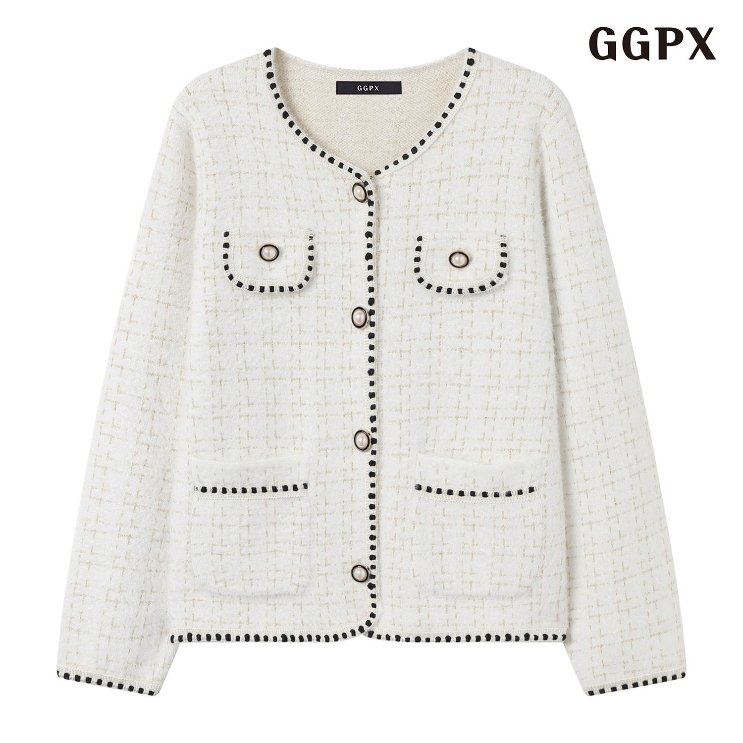 GGPX 노카라 진주 트위드 가디건 (GPDCK018D)