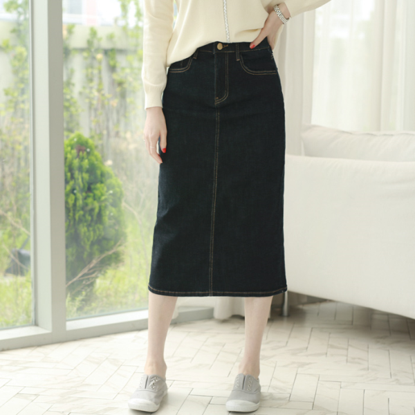 웬디즈갤러리 [패션플러스][웬디즈갤러리][웬디즈갤러리]베이직 H라인 데님 스커트 CSK105