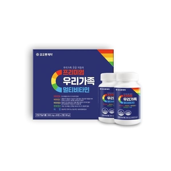 코오롱제약 프리미엄 우리가족 멀티비타민 900mg x 60정 x 2병