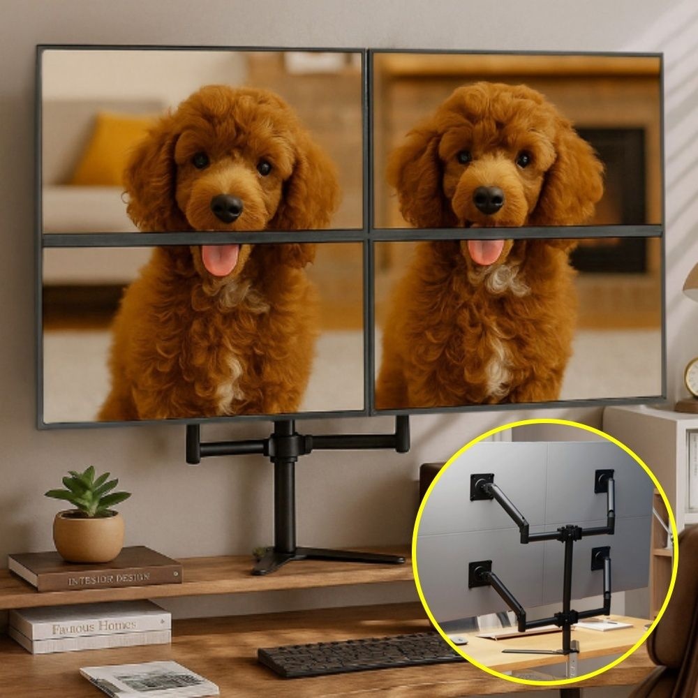 쿼드 모니터암 4대 거치대 모니터 멀티 주식용 증권 코인