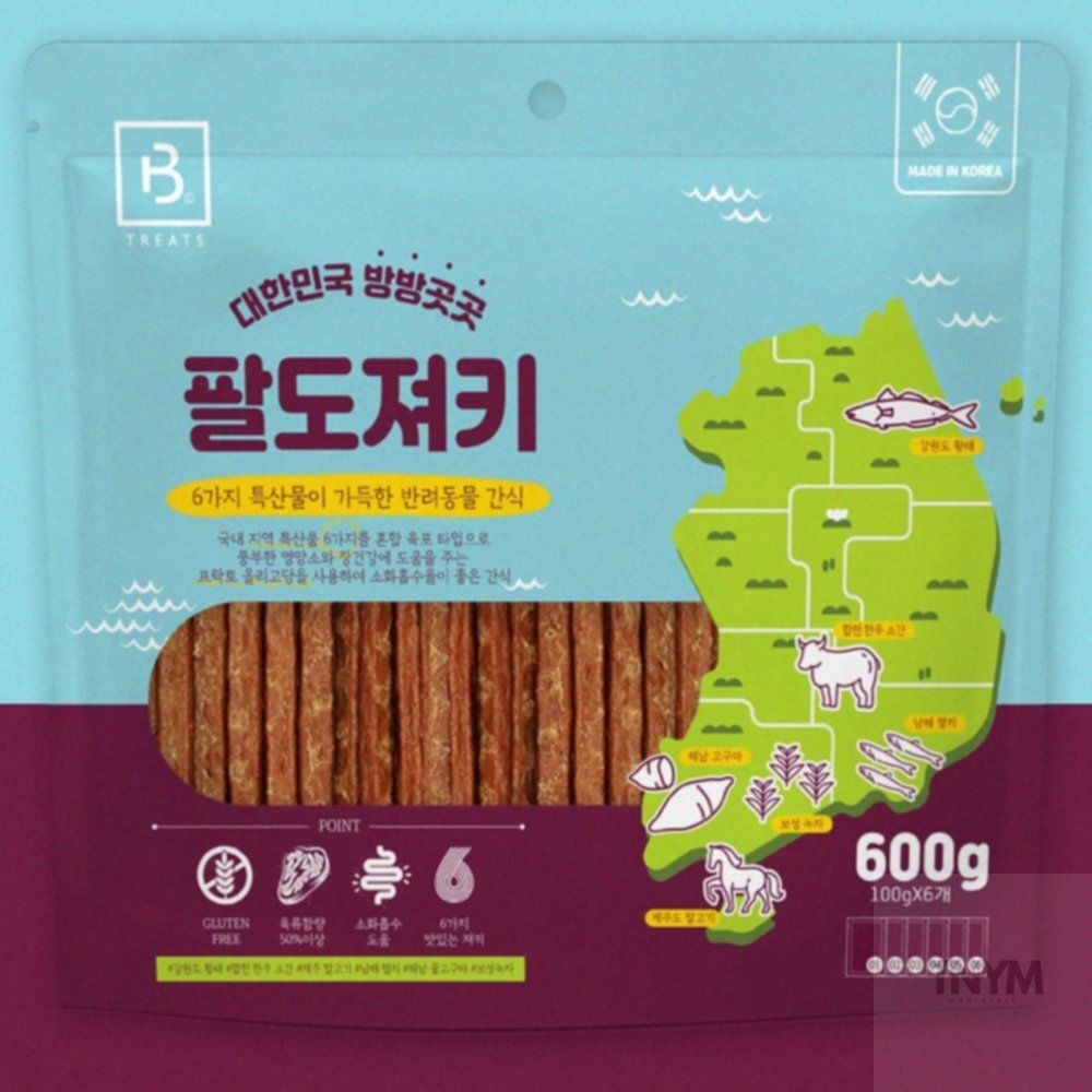 TNYM협력사 강아지사시미 강아지교육용간식 강아지산책간식 국내산 팔도져키 600G