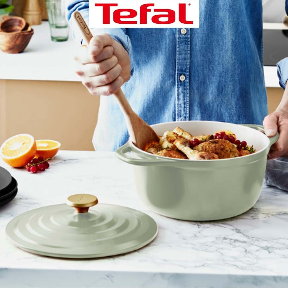 옵션 테팔 인덕션 세라믹 에어 주물 냄비 세트 페어그린 20cm 솥밥냄비