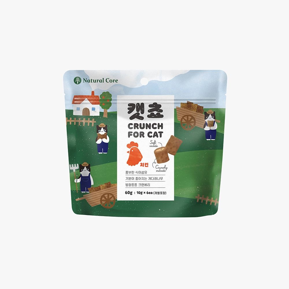 네츄럴코어 캣쵸 60g 치킨 고양이간식