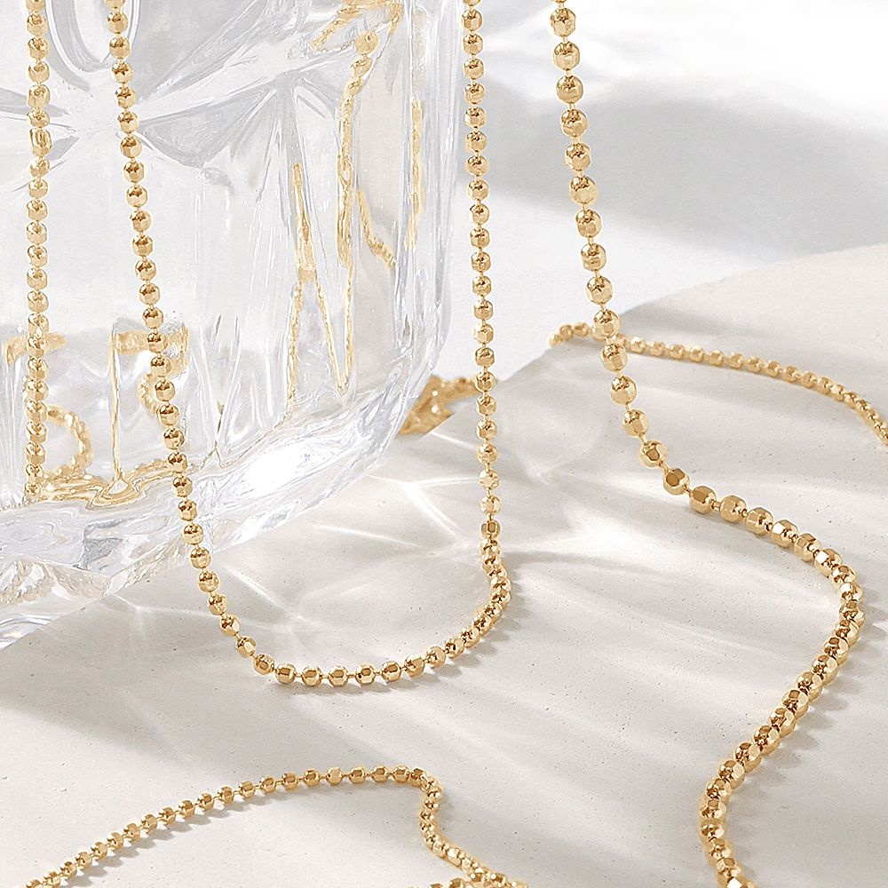 18k 센티아 컷팅 볼 체인 목걸이