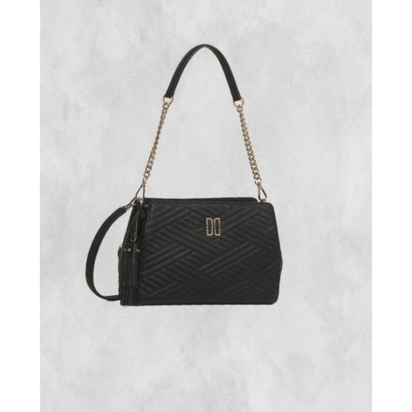 닥스 WOMENS ACCESSORIES 블랙 칼라일 가죽 미디움 숄더백 DCBA5F365BK 200499 FE4244465-E2B