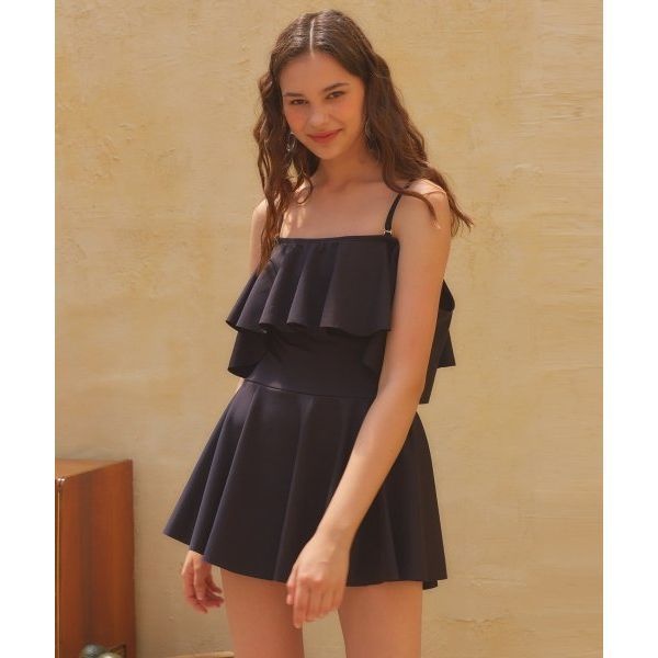 SALTY FLOWER (국내매장정품) SALTY FLOWER 프릴 커버 원피스 블랙 FRILL COVER ONEPIECE BLACK 101667