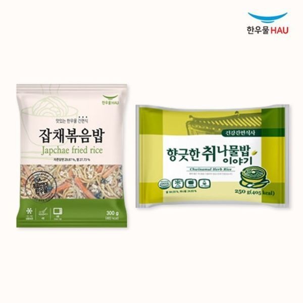 UnKnown 한우물 한끼해줘 볶음밥세트 잡채볶음밥 300g + 취나물밥 250g x각2봉
