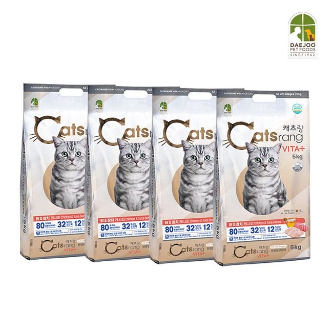 [패션플러스][캐츠랑]NEW 캐츠랑 전연령용 비타플러스 20kg (5kg 4개)/길냥이 사료/ 무료배송 /리뉴얼