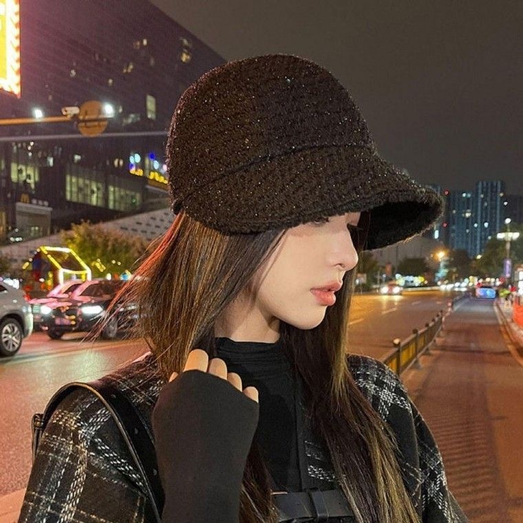 [PAPA.G]여성 버킷햇 골프 기모 겨울 중절모 양털 글 모자[인기제품]