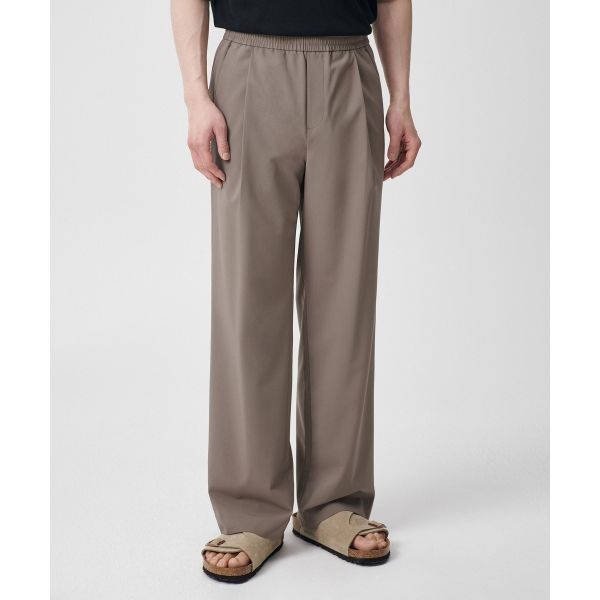 MUSINSA STANDARD &lt;매장정품&gt; 무신사스탠다드 MUSINSA STANDARD [쿨탠다드] 원 턱 와이드 밴딩 슬랙스 [더스티 베이지] MMCPS310-UI 456453