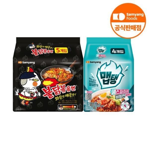 삼양식품 불닭볶음면 5개 +맵탱 쿨스파이시 비빔면 김치맛 4개