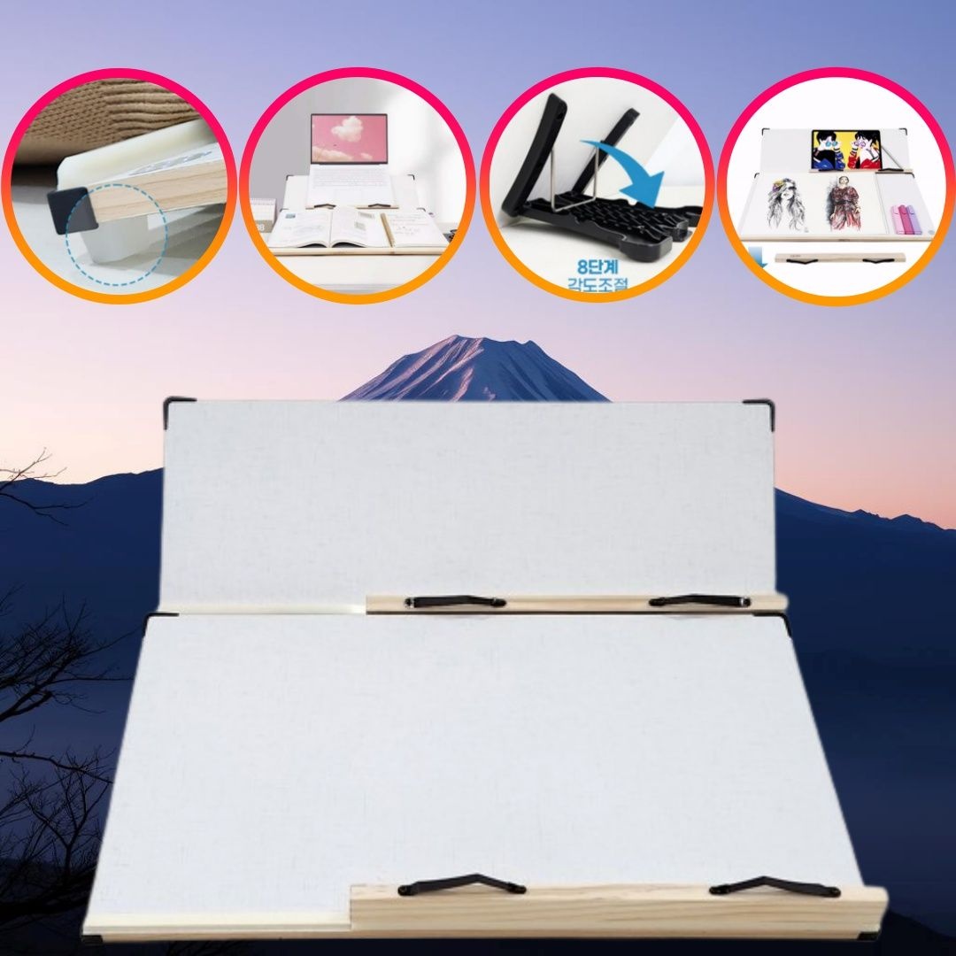 2단 독서대 양손필기형 책받침대 각도조절 슬라이트형 북스탠드 책거치대 3컬러
