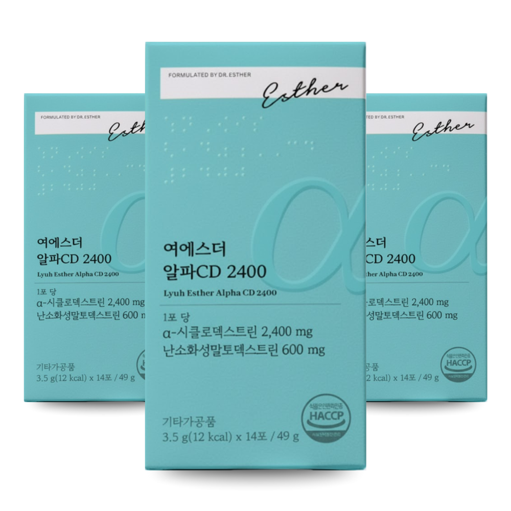 [오늘출발] 여에스더 알파CD 2400 (3.5g x 14포 x 3개, 42일분) 알파시클로덱스트린 스틱포