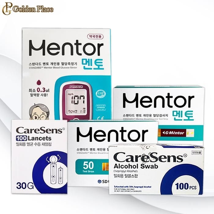에스디스탠다드 멘토 혈당계+측정지100+솜100+침100 G
