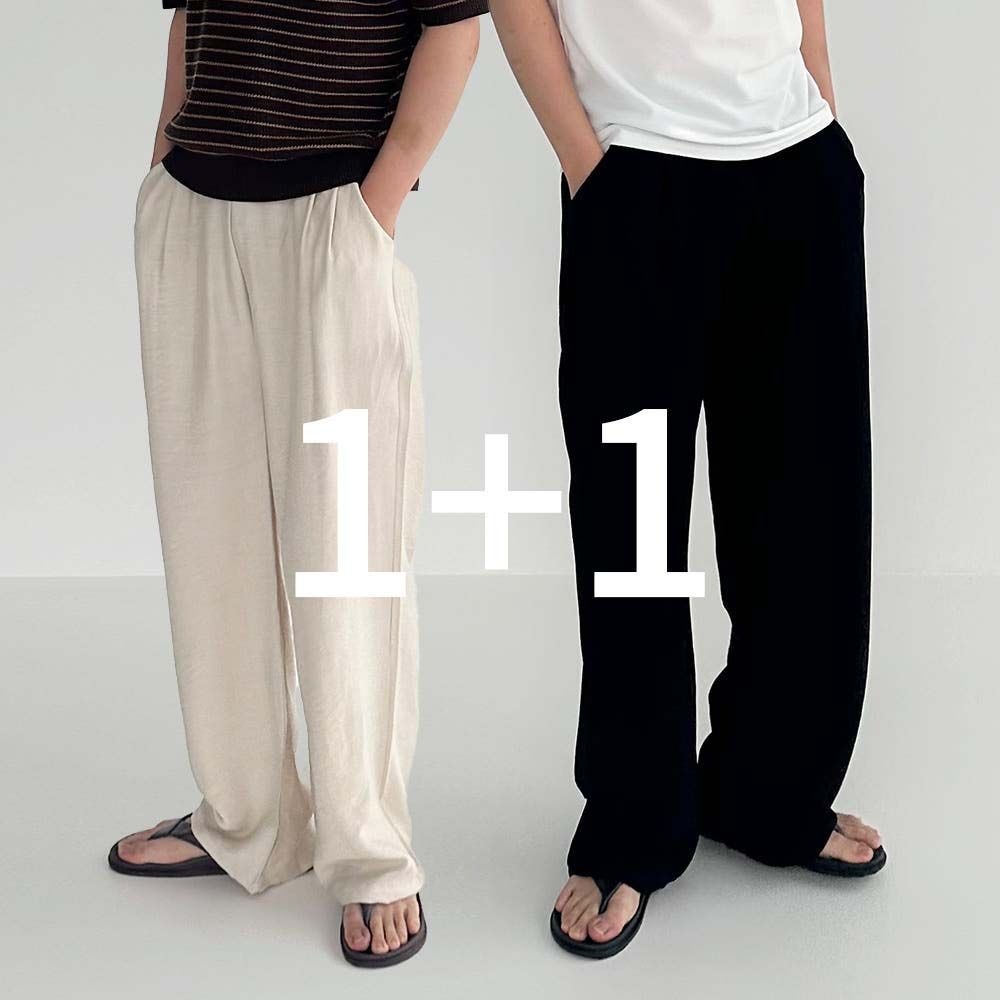 [롯데온] 1+1 남녀공용 린넨팬츠 와이드팬츠 (23,870원/무료)