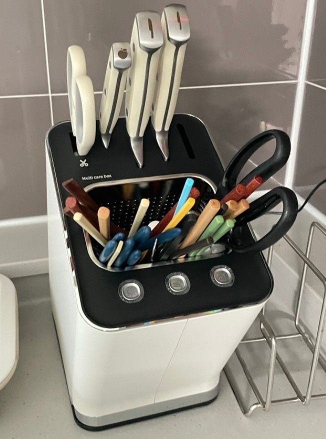 쿠진 나이프케어2 칼소독기 나이프케어 본품 + 에지리칼세트 6인용 (크림화이트)