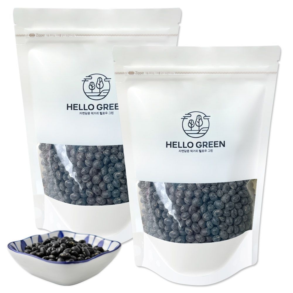헬로우 그린 헬로우그린 국산 구운 서리태 500gX2(팩) 총1kg 볶은 검은콩 저온로스팅 차용