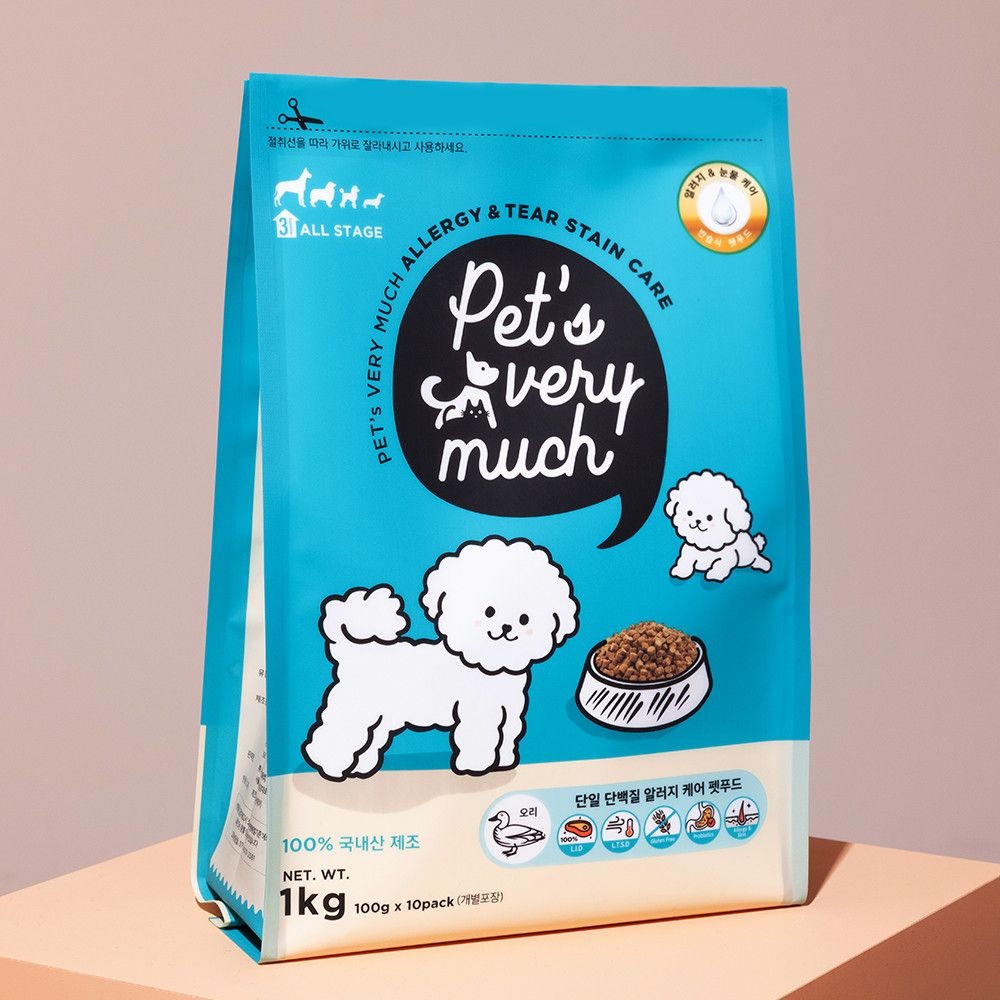 페츠베리머치 알러지 앤 티어스테인 케어 (오리) 사료 1kg