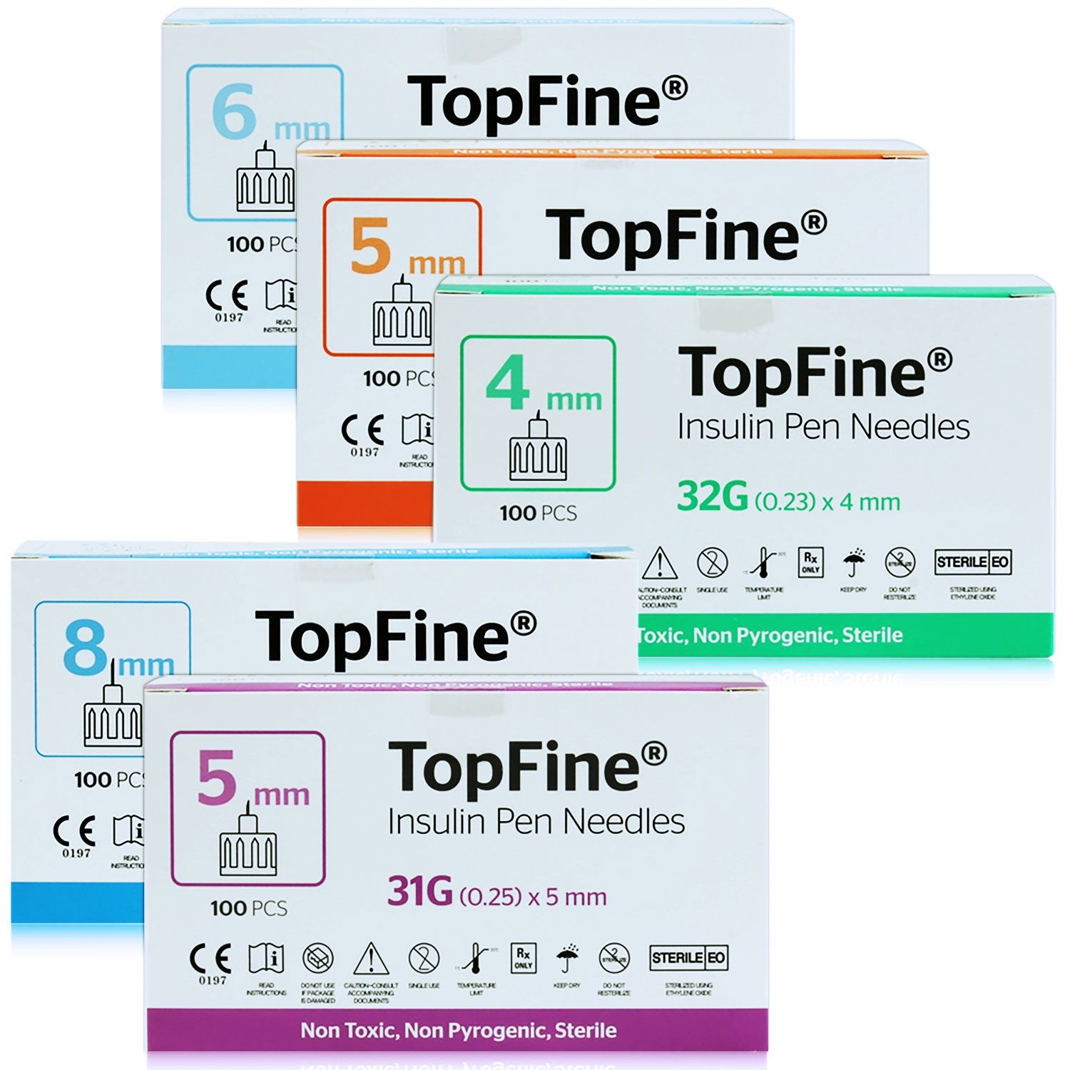 [오늘출발] 탑파인 인슐린 펜니들 100입 4mm 5mm 6mm 8mm TopFine 멸균 주사침 주사바늘 주사기 시린지