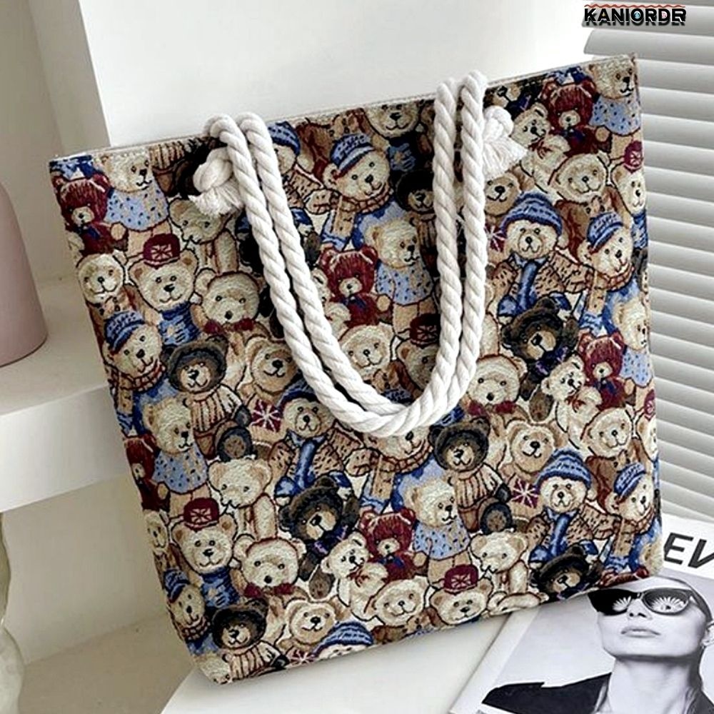 패브릭 숄더백 귀여운 노트북 아이패드 에코백 빅 영국곰돌이 여대생 큰 가방